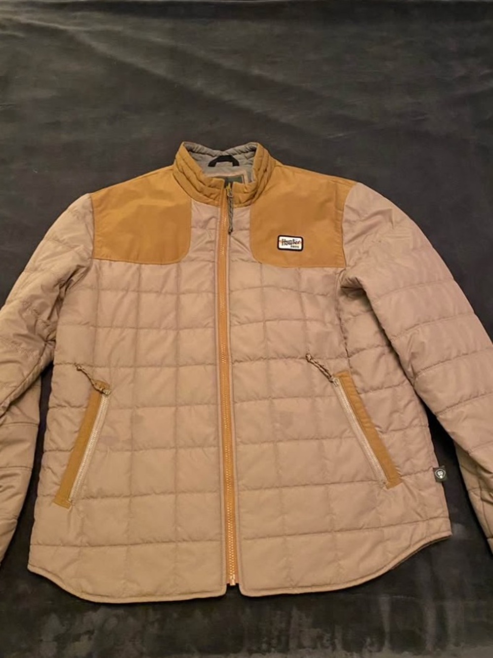 Men's Quilted Two-Tone Tan Puffer Jacket